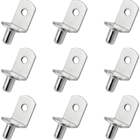 25 Pièces Chevilles de Support d'Étagère Goupille de Support d'Etagère en Métal Taquets pour Etagères L Forme Support Équerre Pour bois ou Verre Armoire Placard Bibliothèque (1/5)