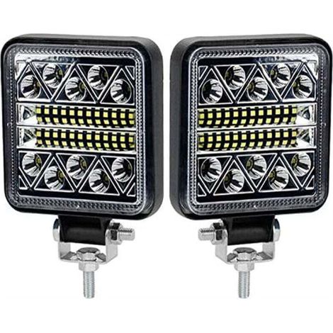 Set di 2 luci di lavoro a LED, 102W, 15.000 lm, luci di retromarcia a LED 12V, per auto, trattore, barca, camion, 12-24V - Crezuo