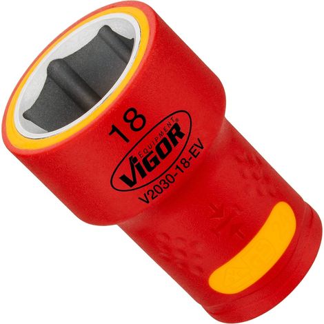 VIGOR Steckschlüsseleinsatz, EV, 3/8 (10 mm) Vierkant hohl, Außen Sechskant Profil, SW 18 mm (1/2)