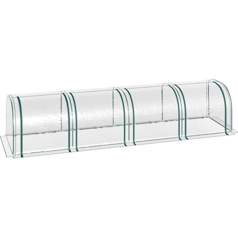 Serre en aluminium avec porte, cadre froid, maison de culture de plantes, feuille d'acier Pvc Transparent 395X100X80 Cm (1/3)
