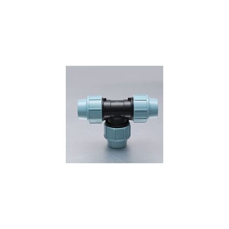 Connecteur en pour tuyau d'eau en T avec trois sorties femelles (3 x 25 mm) Connecteur de serrage pour tuyaux en PE((ø 25)) (1/5)