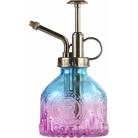 Flacon pulvérisateur en Verre, arrosoir Vintage de 6,5 "de Haut avec Pompe supérieure, buse à Haute atomisation étanche pour Plantes de Jardin Fleur, Solutions de Nettoyage - Bleu Violet (1/5)