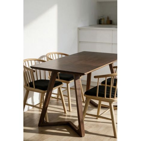 Mesas Comedor - Mesa Vildo Rectangular 140x80 cm - Madera oscura (1/5)