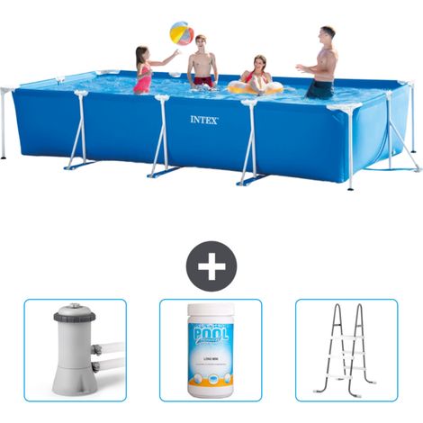 Piscine Cadre Rectangulaire Intex - 450 x 220 x 84 cm - Bleue - Incluse Accessoire CB84 (1/4)