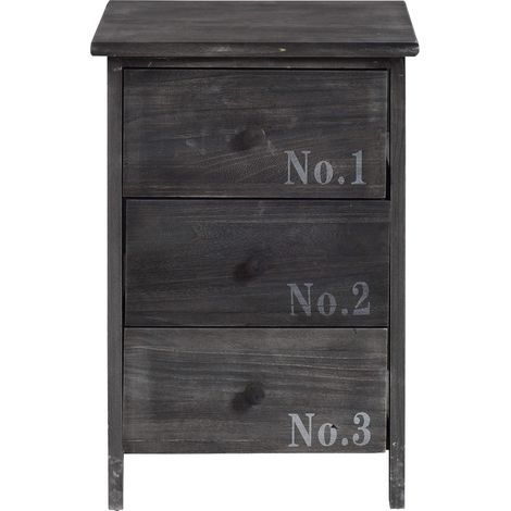 Rebecca Mobili Mesas de noche Comoda 3 Cajones Madera Retro 54x35x27