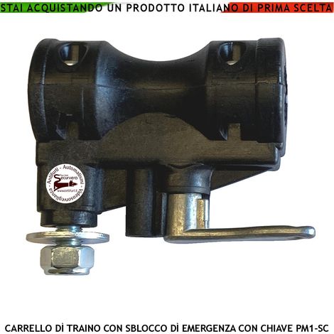 Carrello di Traino 121881 Ricambio Motore Cancello Battente Serie SV-MBS SV-MBQ SV-MBC SV-MBT SV-MQB SV-MCB PM1-SC BH Con Sblocco di Emergenza e Chiave Protegge i Motori da Sforzo Superiore a 200 Kg (1/4)