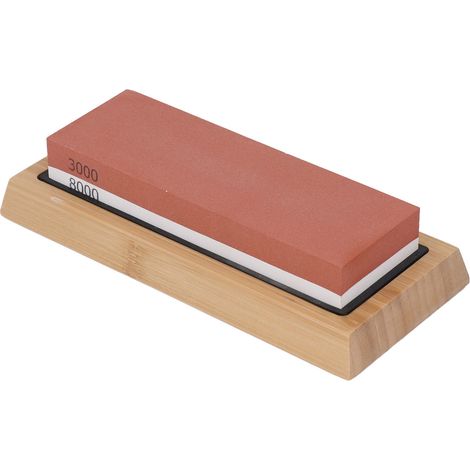 Kit de pierre à aiguiser pour couteaux, base en bambou, pierre à huile professionnelle, ensemble de pierres à aiguiser pour hachoir à viande (1/5)