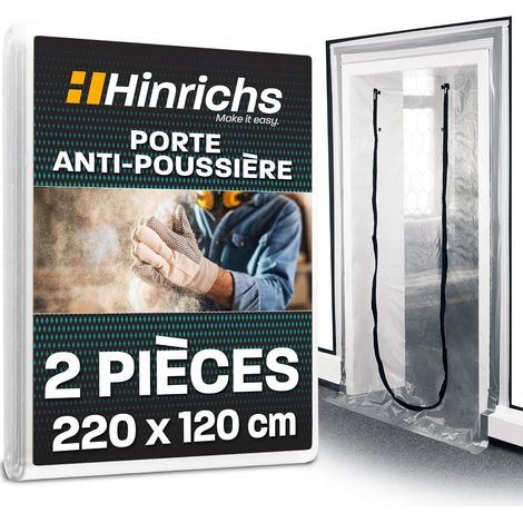 2x Porte Anti Poussiere avec fermeture Éclair - Bache de Protection transparente - 220 x 120 cm Bache Protection - Pour rénovation transformation assainissement (1/5)