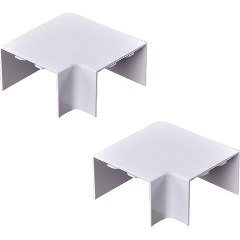 2 Pezzi Connettore Angolare Per Canaline Passacavi 40X40mm, Angolo Interno 90°, Colore Bianco