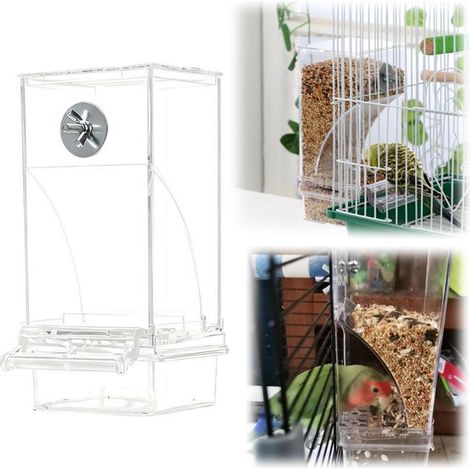 Mangeoires automatiques pour oiseaux 18,5 x 7,5 cm - suspendues, transparentes (1/5)