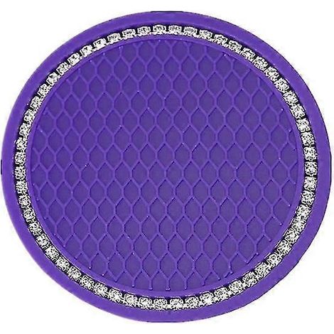 2er-Set Auto-Untersetzer, Wasserbecher- und Flaschenhalter, rutschfeste Silikonmatte für die Innenausstattung Ihres Autos-Purple (1/5)