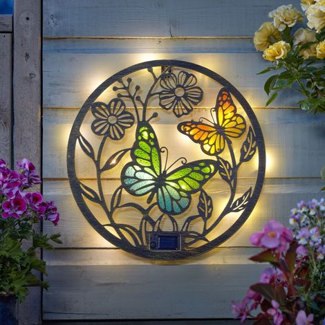 Déco murale solaire papillons 32cm (1/3)