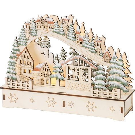 Batt. LED Szene Dorf L: 6 cm W: 22 cm H: 16 cm ww