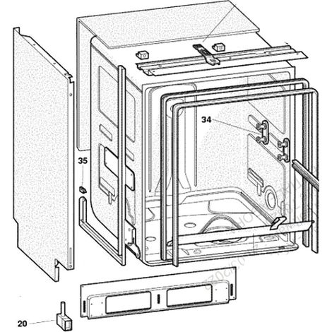 Ensemble réglage pied gauche repère 20 d'origine (C00054981, 482000074889) Lave-vaisselle ARISTON HOTPOINT, INDESIT, SCHOLTES