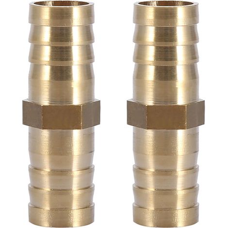 Raccord en Laiton à Double Sortie Droite pour Tuyaux 6-20mm avec Embouts Barbelés (1/5)