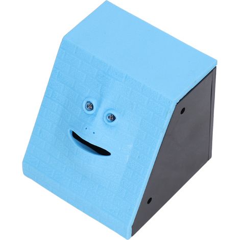 Tirelire enfant amusante en forme de cochon mangeant des pièces, cadeau d'anniversaire, jouet de décoration, bleue (1/5)