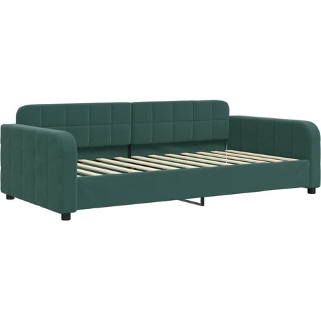 vidaXL Letto da Giorno Verde Scuro 100x200 cm in Velluto (1/5)