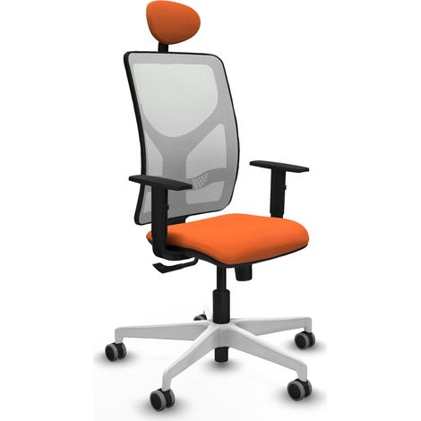 Sedia da ufficio piqueras y crespo Motilla bianco arancione rete (1/2)