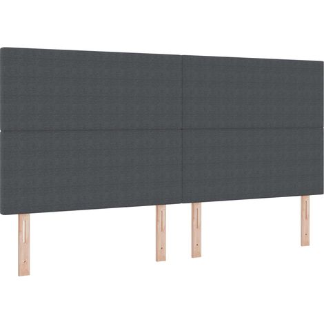 Tête de lit LED Gris foncé 200 cm Tissu en velours côtelé (1/5)