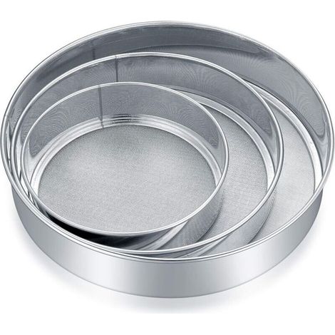 Setaccio per farina in acciaio inox, setaccio per zucchero a velo, setaccio per farina, setaccio da cucina a maglia fine, spolverino per farina per cucinare e cuocere al forno - 3 pezzi, 3 misure (1/5)