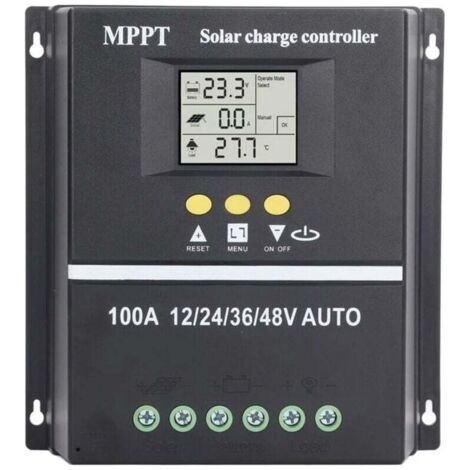 Contrôleur de Charge Solaire , Double Port USB, Écran LCD Rétroéclairé, Régulateur 12V/24V/36V/48V Auto-Adaptatif (1/4)