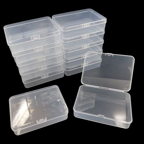 12 Pièces Boîte de Rangement avec Couvercle,Boîte Transparente en Plastique,Boîte de Rangement Rectangulaire en Plastique pour Perles,Bijoux, Petits Objets, Classification (1/4)