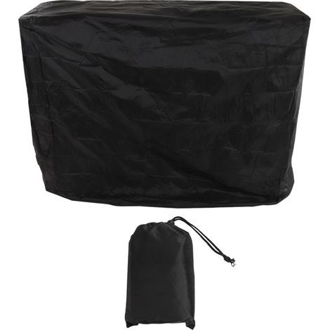 Dustproof cover for ping-pong table, silver coating 190, waterproof, outdoor court tennis, drawstring style, 155x75x144cm / 61.0x29.5x56.7in, black (1/5)