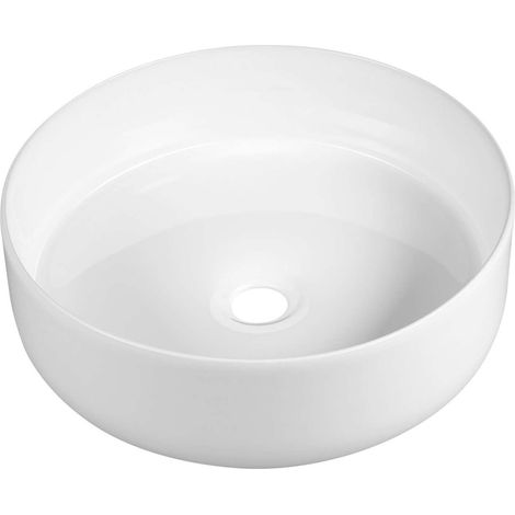 Sapho - Lavabo sobre encimera Fiastra, diámetro 40 cm, sin rebosadero, sin orificio para grifo, blanco FT801 (1/5)
