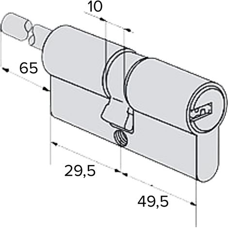 CILINDRO PROFILATO DOPPIO PER POMOLO 'ASIX P8 PRO' mm 49,5+29,5 = 79 (50/30) - CISA