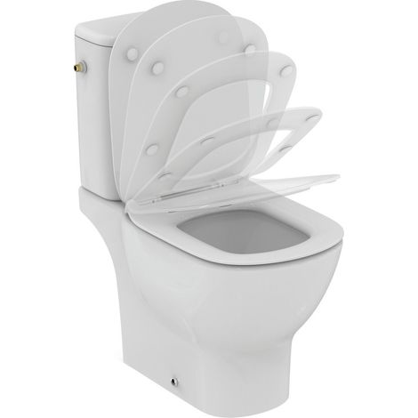 Ideal Standard – Pack WC broyeur à poser complet Tesi Aquablade T033601 – Porcelaine vitrifiée – Sortie horizontale – Abattant frein de chute
