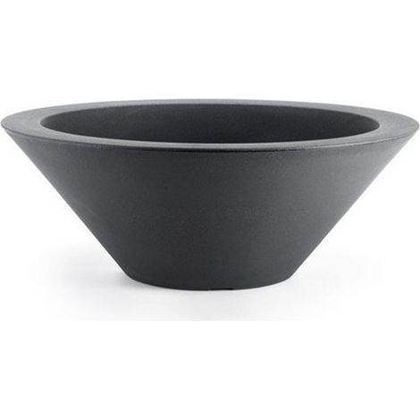 Moderner Vase "Schio Bowl" Essential aus Kunststoff für Gartenvase und Blumen und Pflanzen -60 cm / Anthrazit (1/4)