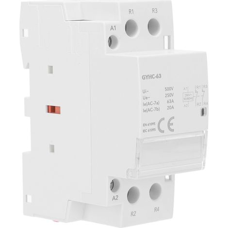 Contacteur modulaire GYHC-63 2NC 50Hz 2P, pièce électronique portable de remplacement, module composant pour tableau électrique, bipolaire, 63A, fréquence 50Hz. (1/5)