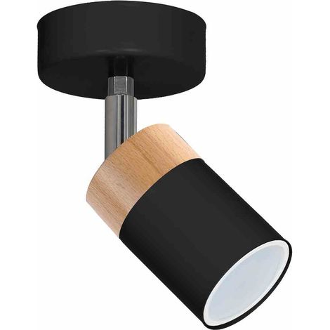 Lámpara de pared JOKER NEGRO/MADERA 1xGU10 (1/5)
