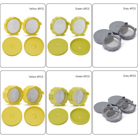 Convient aux couvercles de bocaux Mason à large ouverture de 86 mm et aux capsules de germination. (1/5)