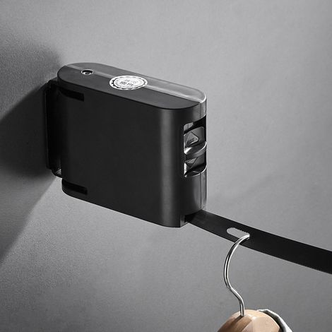 Black Retractable Clothesline, 1 to 2 Washer Line Winder with 4.2M Laundry Holes for Indoor and Outd (1/5)