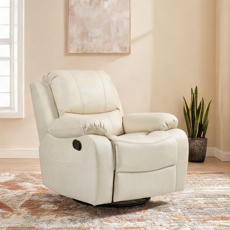 Fauteuil relax coloris cream blanc en polyester 93 x 100 x 98 cm (1/5)