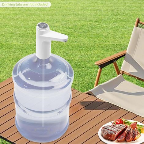 Pompe à eau potable automatique rechargeable par USB, robinet de camping, pompe à eau potable automatique pour la maison, bureau, cuisine, Camping (blanc)