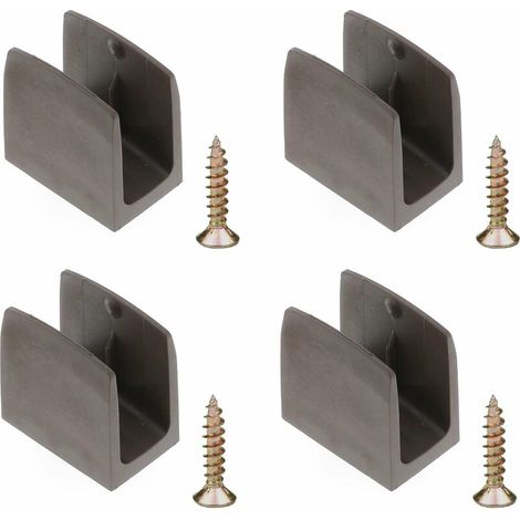 4x Clip bloqueur de manivelle volet Roulant marron Support Guide Manette Plastique 15mm - 18mm Universel fenêtre Mur à Visser (1/5)