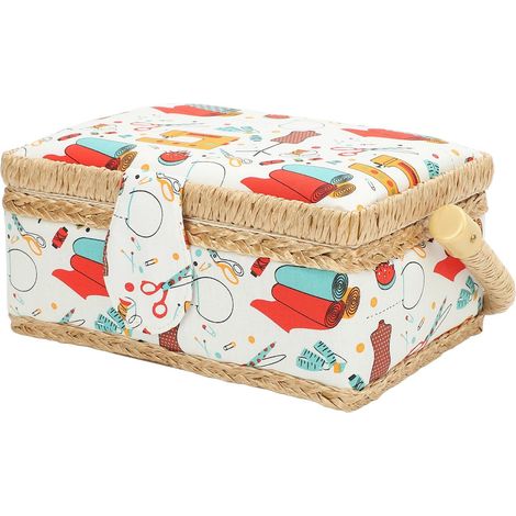 Grand Panier à Couture, Organisateur de Fournitures de Couture en Tissu Polyester avec Plateau Amovible, Rangement de Ciseaux à Fil D'aiguille pour la Maison (1/5)