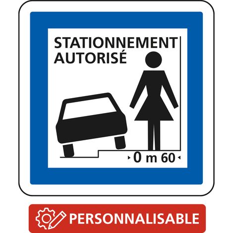 Panneau Indication CE50n – Stationnement autorisé sur trottoir (sous condition) – Gamme ECOLIGN – Classe 1 – 350 mm (1/5)