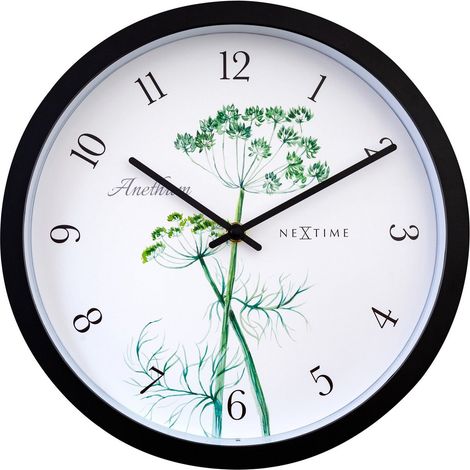 Horloge Murale d'Extérieur Résistante aux Intempéries en Plastique Noir Anethium 30,5 cm - PANGIVO (1/5)