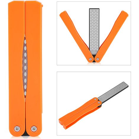 Pierre à aiguiser pliable double face 400/600 pour le camping en extérieur (jaune) (1/5)