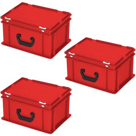BRB 3 Aufbewahrungskoffer/Kunststoffkoffer, LxBxH 400x300x180 mm, 16 Liter, rot