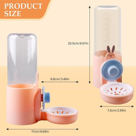 Distributeur d'eau pour petits animaux (500 ml), abreuvoir automatique suspendu anti-goutte pour lapins, hamsters et cochons d'Inde. Grande capacité (500 ml).