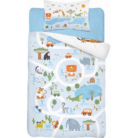Set biancheria da letto per neonati 90x120 Safari COTONE