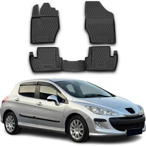 Tapis de Sol Compatible avec Peugeot 308 mk1 2007-2013 Caoutchouc TPE Noir (1/5)
