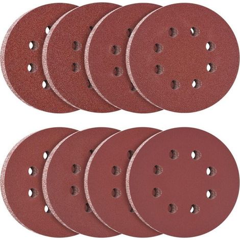 Dischi abrasivi autoadesivi da 125 mm – 60 pezzi (grana da 40 a 320, 6 fori) ideali per levigatura, lucidatura e rimozione della ruggine