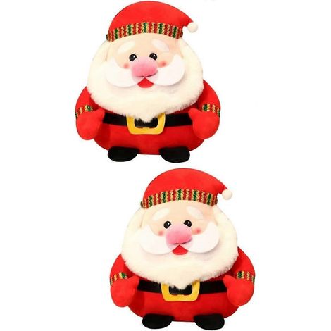 Lot de 2 coussins en peluche Père Noël, jouets de bureau pour enfants, peluches, animaux en peluche, cadeaux de Noël pour enfants, en coton PP, accessoire de décor de Noël, renne de Noël (1/5)