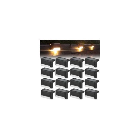 Set mit 16 Solar-Außenleuchten, warmweiß, wasserdicht, zur Dekoration von Treppen und Zäunen - Crezuo (1/4)