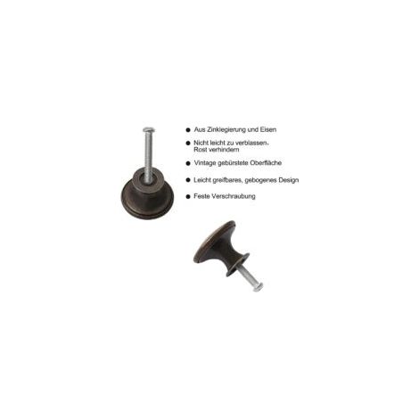 Set di 10 maniglie rotonde vintage retrò in metallo a semicerchio per cassetti di ante di armadi e cassetti, bronzo anticato - Crezuo
